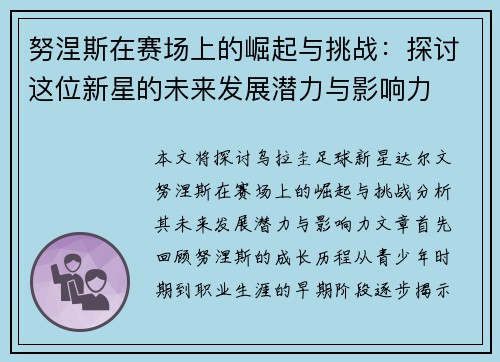 努涅斯在赛场上的崛起与挑战：探讨这位新星的未来发展潜力与影响力